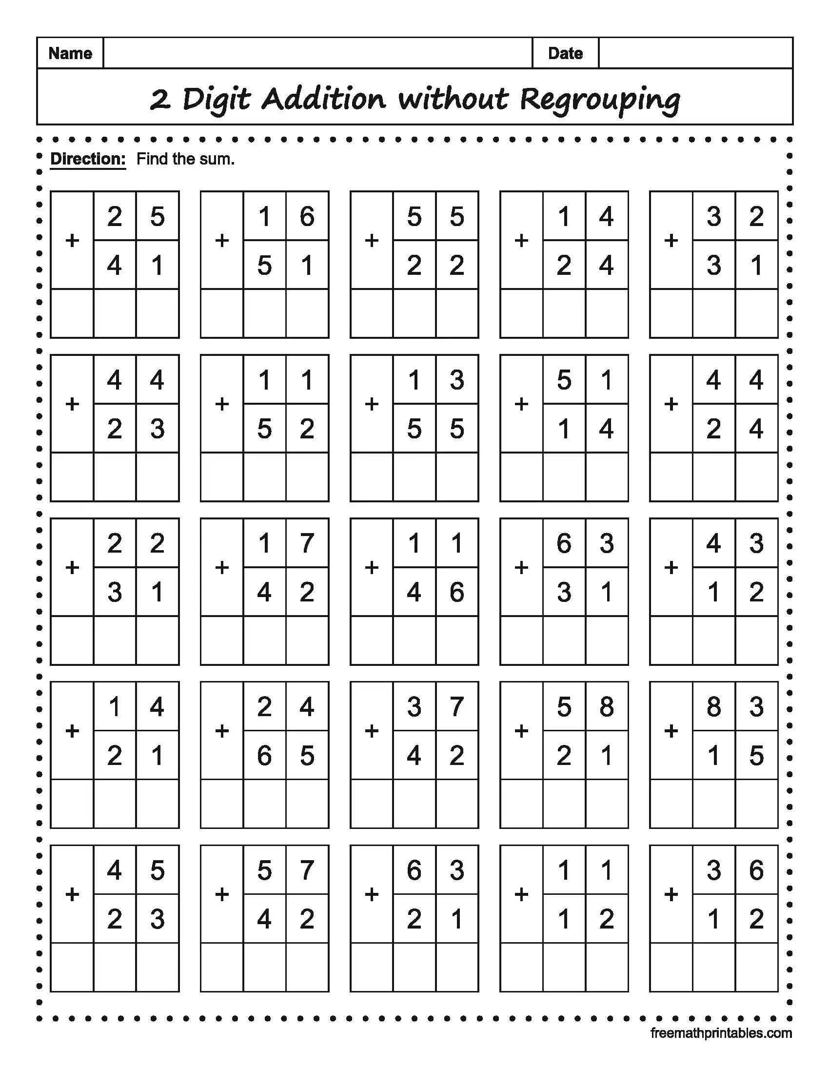 Math Worksheet 11