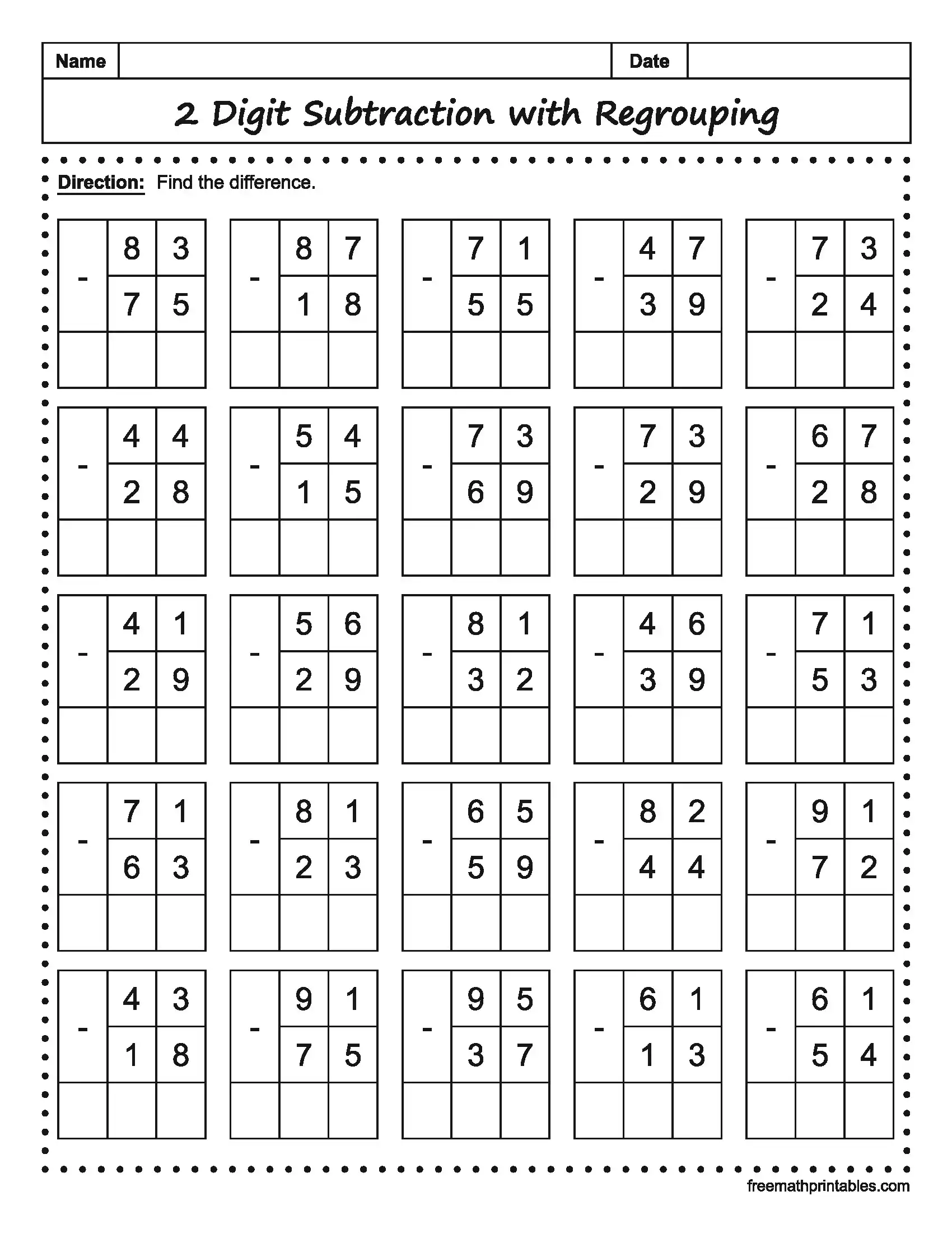 Math Worksheet 8