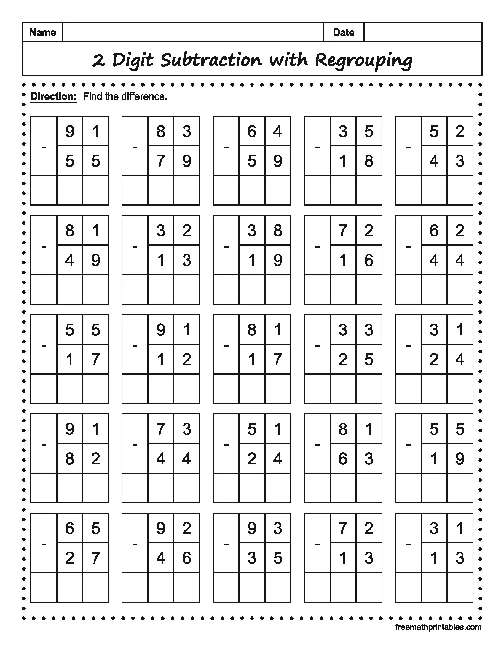 Math Worksheet 17