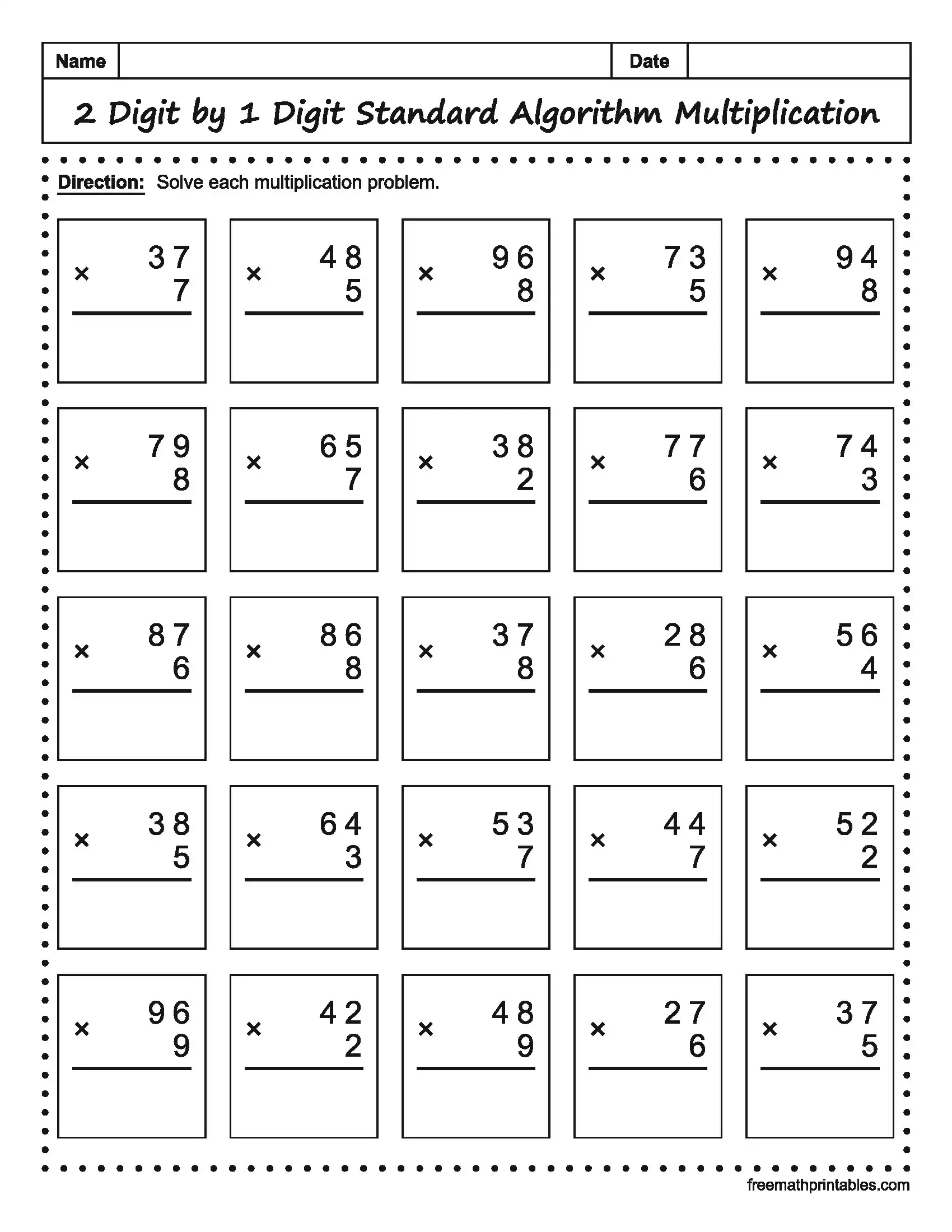 Math Worksheet 17