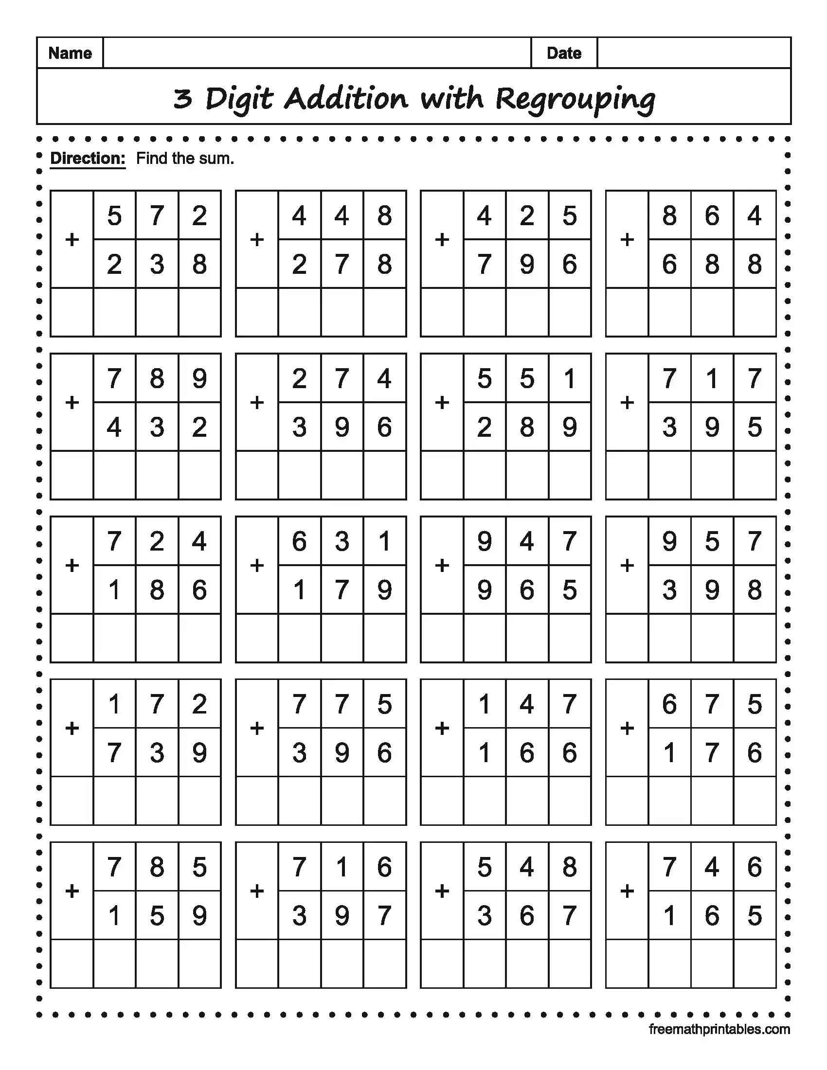 Math Worksheet 7