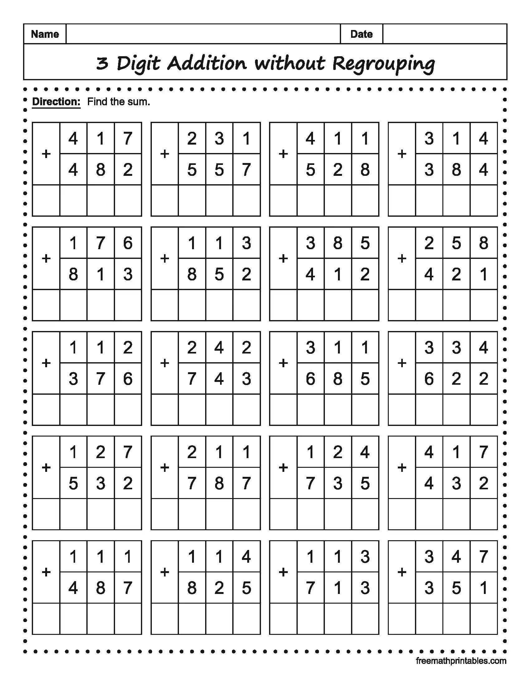 Math Worksheet 8
