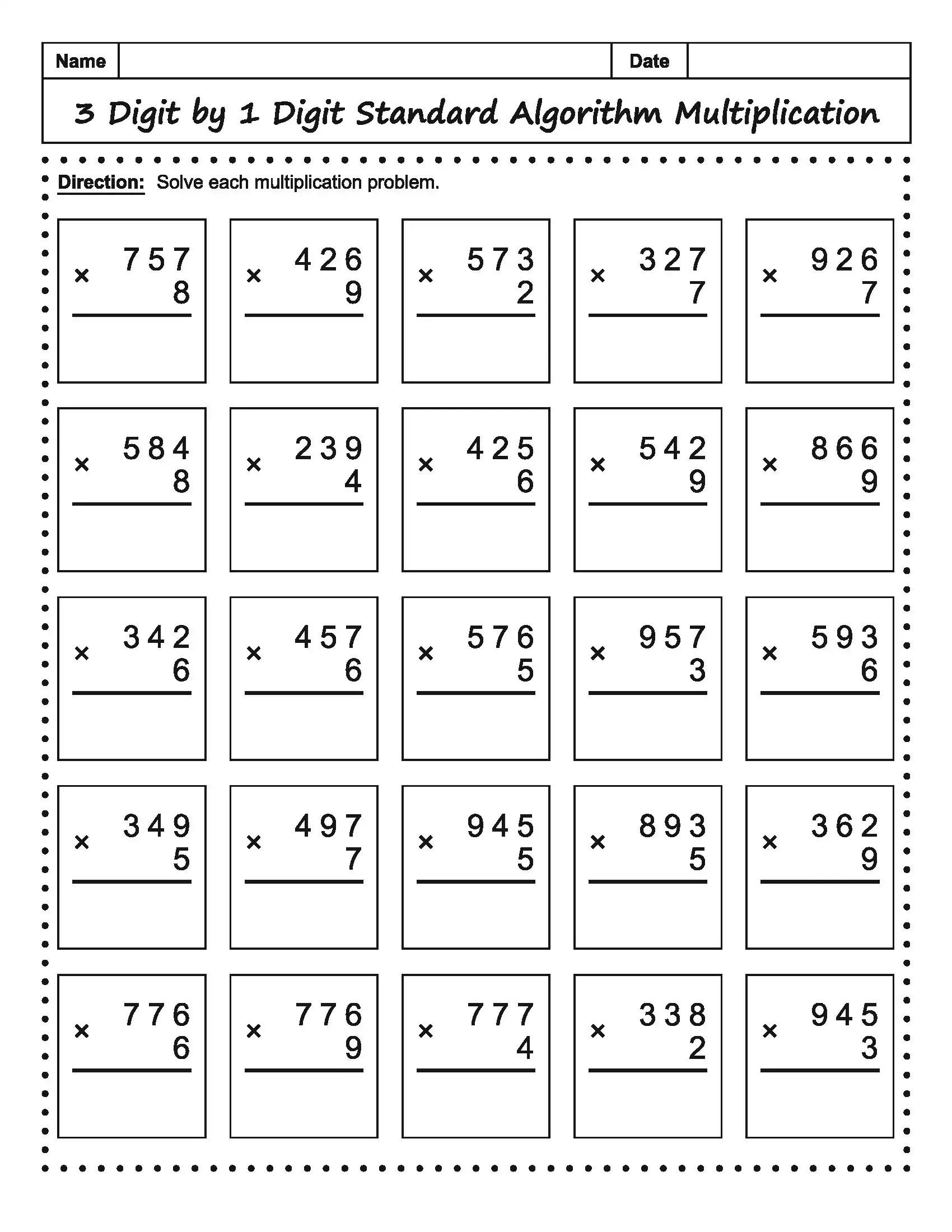 Math Worksheet 9