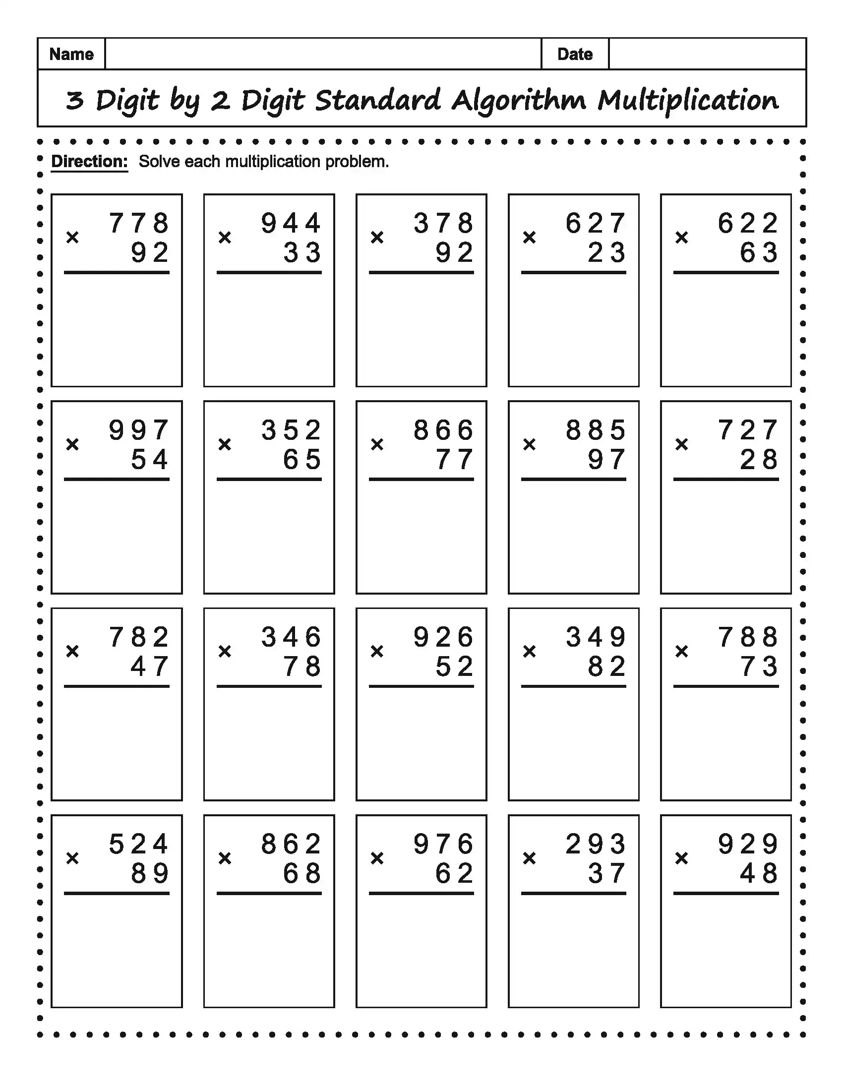 Math Worksheet 7