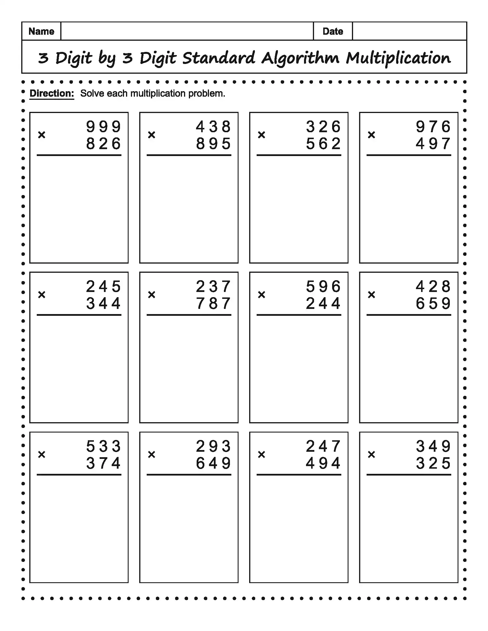 Math Worksheet 12